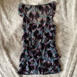 Express extra small tank top see-through material mesh vintage